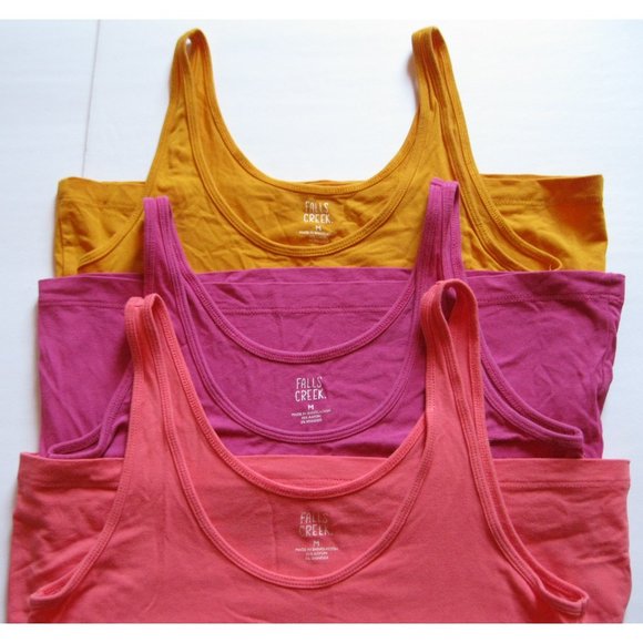 Falls Creek 3-Pack Pink, Purple, Yellow Tank Tops - Picture 2 of 14